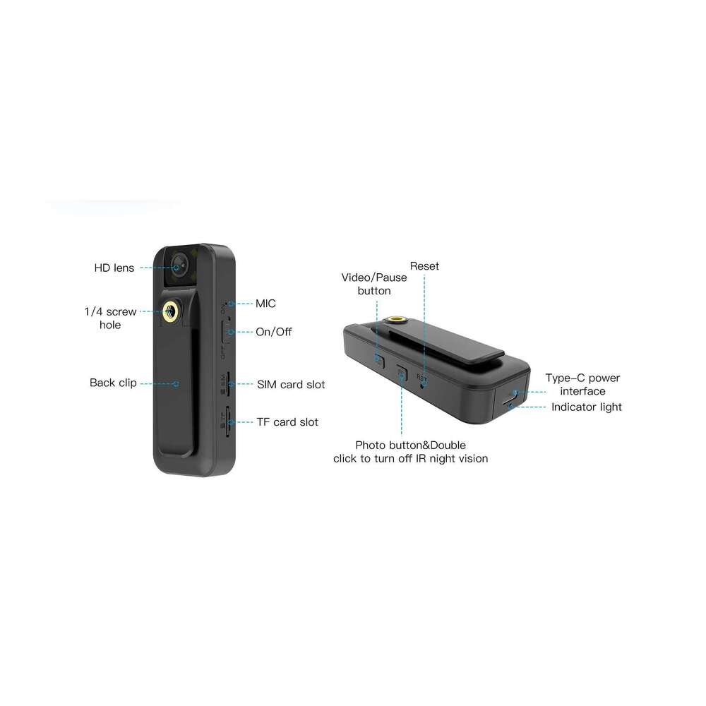 4K Portable 4G IP Network CCTV 1080P Remote Surveillance Built-In Battery Mini Video Recorder Sport Action Camera