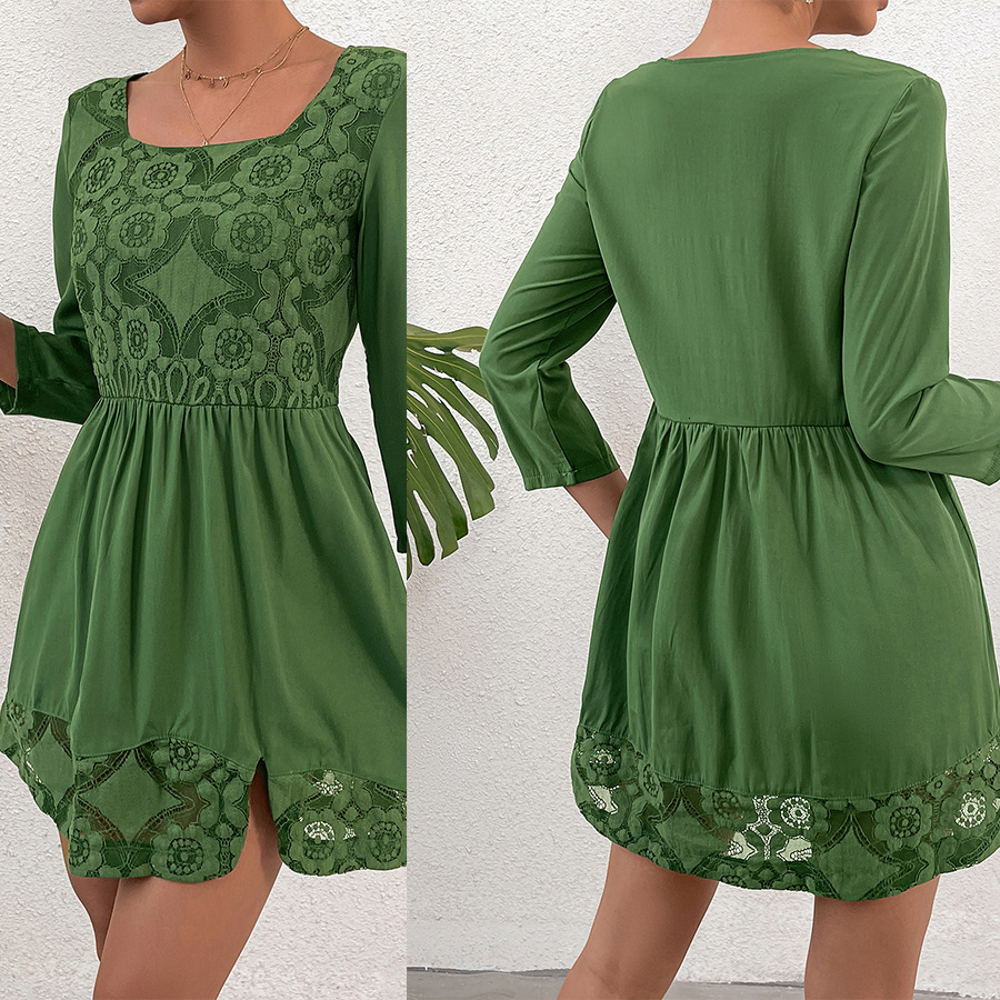 Summer new solid color elegant womens dress