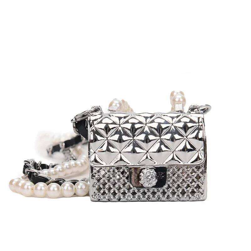 Pearl Layered Long Crossbody Coin Bags, Mini Purse Bag Belt Bags,
