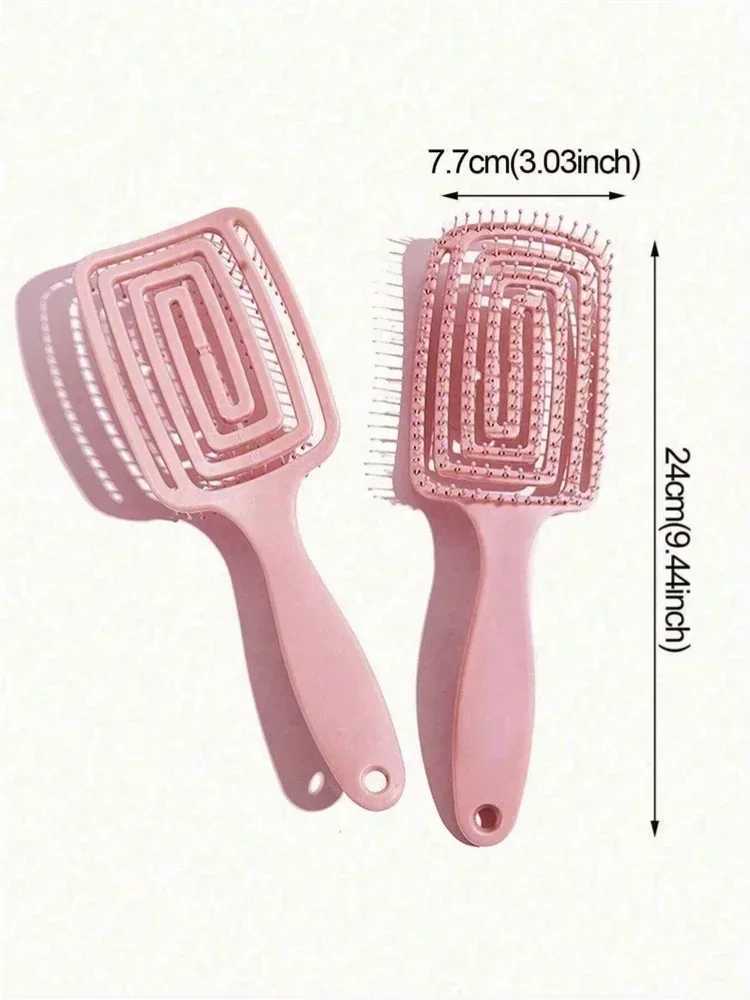 Ribbed Comb Volumizing Detangling Hair Brush Women Long Hair Massage Comb with Hollowed-Out Design for Home Use Body Care Travel R250526