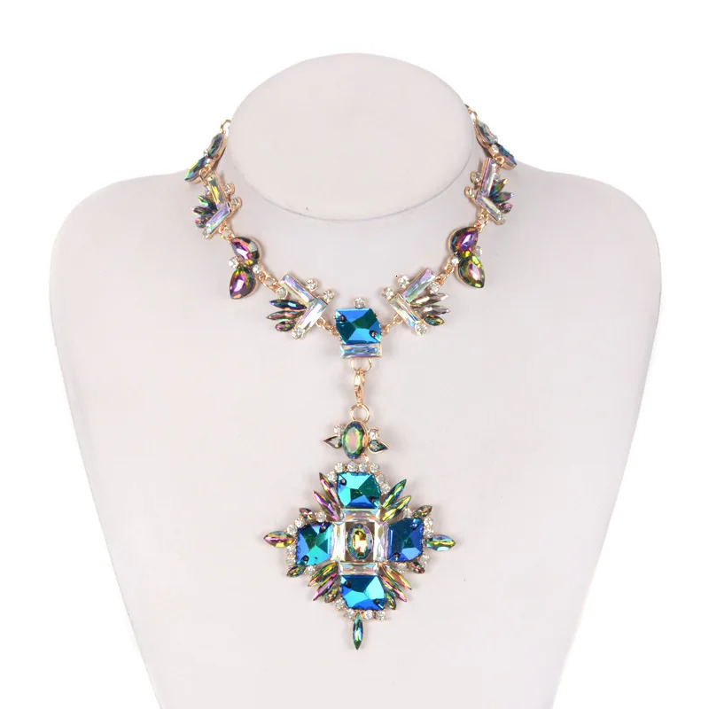 Summer Geometric Fashion Crystal Choker Necklace Women Wedding Boho Statement Necklace Custom Chocker Jewelry Wholesale 250519