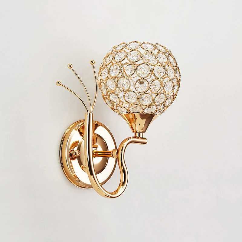 Luxury Crystal Wall Lamp Nordic E27 Bedside Lights for Corridor Aisle Balcony Staircase Cloakroom Bedroom Home Indoor LightingXJ250526