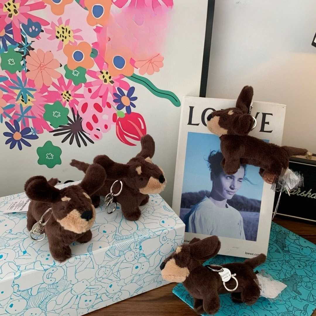 Otto Dachshund Dog Bag Pendant Cute Plush Doll Puppy Pendant Keychain with tags stuffed animal kawaiiXJ250524