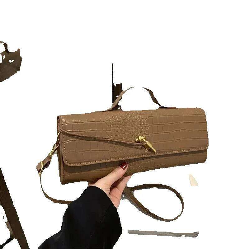 Designer Luxury Designer Luxury Elegant Bags Black Retro PU Leather Crocodile Pattern Flip Women's Clutch Evening Shoulder Crossbody Bag