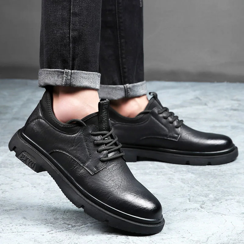 Business Men Oxford Leather Elevator Shoes Lift Sole Man Height Increase Insole 6CM Office Daily Life British 250526