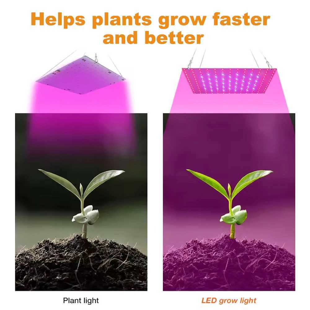 45W Full Spectrum LED Grow Light UV/IR 169 LEDs Plant Lamp Energy-Saving with Hanging Stands for Herbs/Vegetables Indoor GardenXJ250526