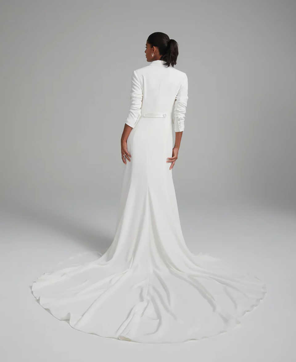 Runway Long Mother of the Bride Suits One Piece Set Jacket Double Breasted Women Business Blazer Peaked Lapel Formal Work Wear Customized