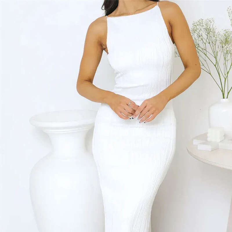 Backless Sexy Dress Summer New Fashion Three Dimensional Line Sexy Spaghetti Strap Slim Dress For Women Sexy Flowy Dresses