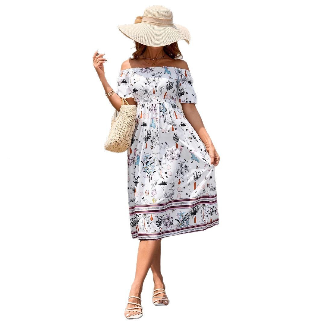 2025 Fashion Summer New Womens Sleeveless Floral Dress Super Fairy Style Slimming Medium Length