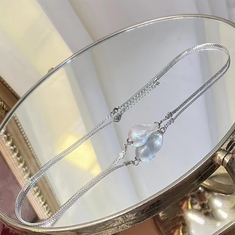 Elegant Women's Pearls Jewelry: Real Freshwater Beads & 14k Yellow Gold Finish Chain