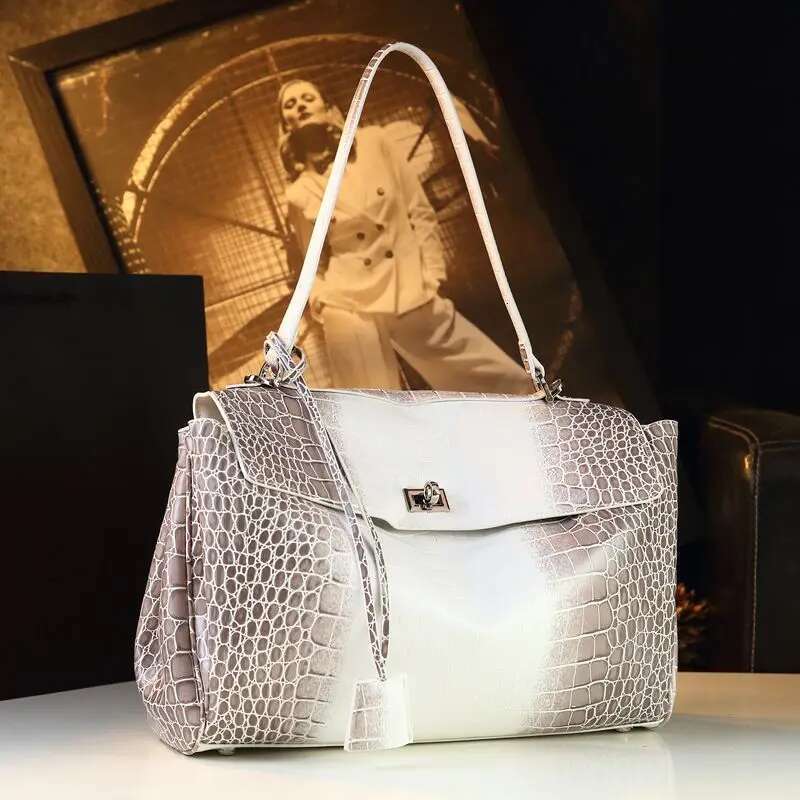New Women s Handbags Crocodile Pattern Leather Large Capacity Shoulder Tote Bag Fashion Portable Bags bag
