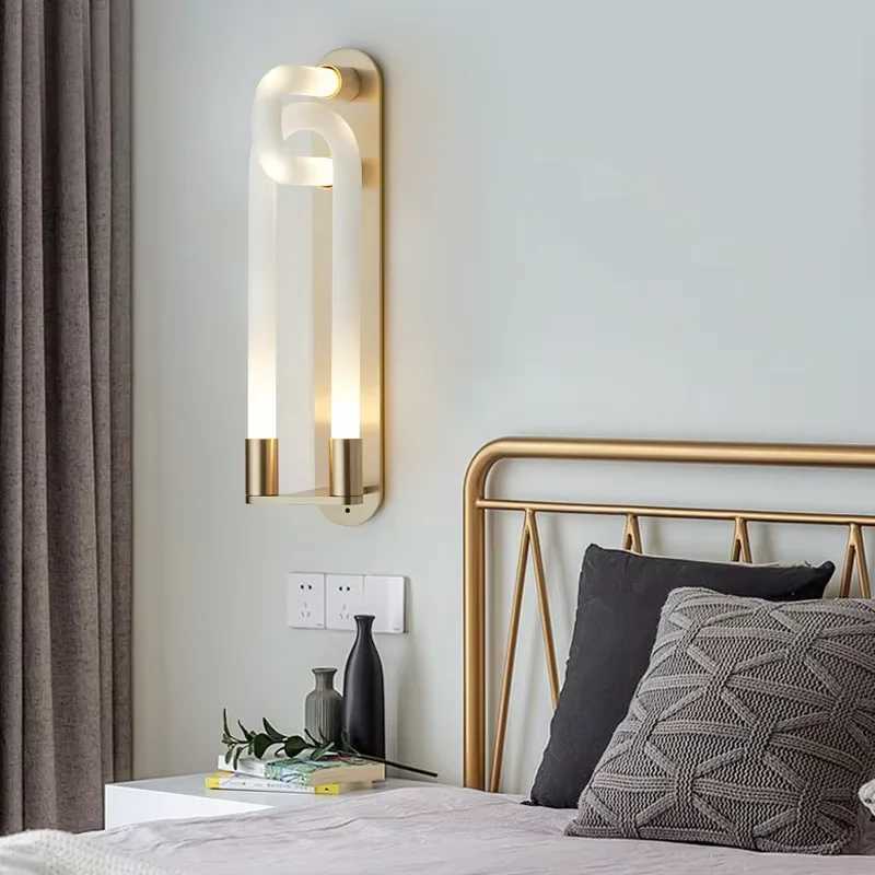 Nordic Double Head Wall Lamp Modern Luxury U Shaped Tube Lamp For Living Room Restaurant Study Bedroom Hotel Bathroom LightXJ250526