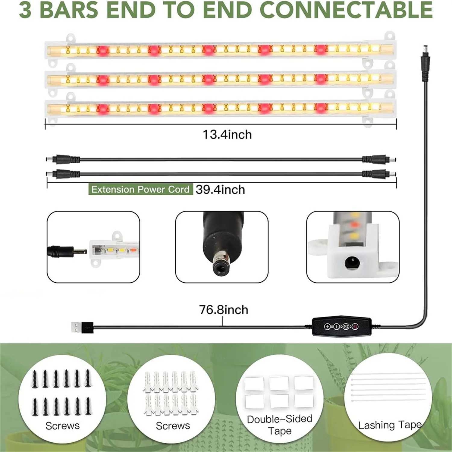 USB 5V LED Grow Light Timed Adjustment 4/8/12 Hours Dimmable Full Spectrum Indoor Hydroponics LED Lamp Growth LightingXJ250526