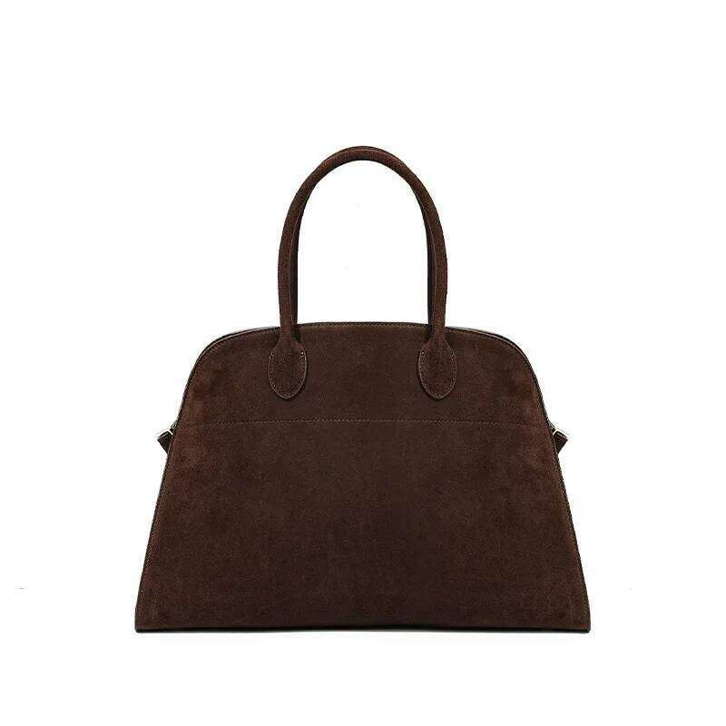 Margaux deerskin Maillard high frosted cowhide handbag for women Genuine leather grade large capacity suede tote bag