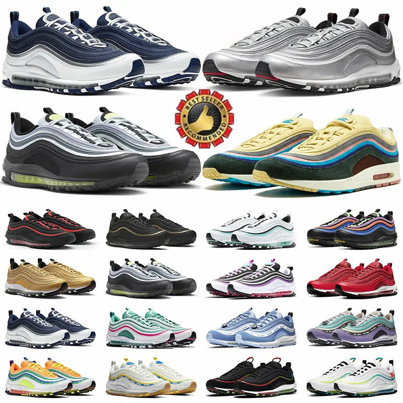 designer Running Cushion 97s Sneakers New Breathable Casual Light Comfort Sport Training Shoes for Men Tenis Shoe