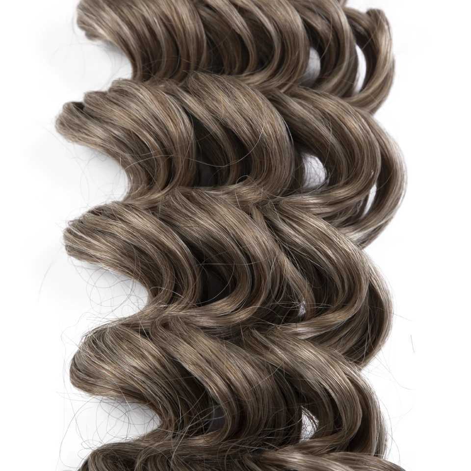 FASHION IDOL Deep Wavy Passion Twist Crochet Hair Synthetic 24 Inch Crochet Braids Ombre Grey Braiding Hair Extensions For Women S25526