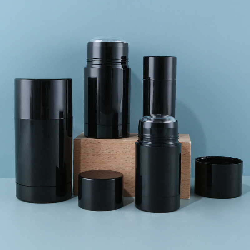 15ml 30ml 50ml 75ml Empty Black Deodorant Bottle Round Bottom Filling Stick Deodorant Container Refillable Twist up Tube