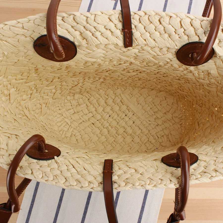 Womens Large Capacity Shoulder Bag Summer Straw Woven Basket Handbag Fashion Female Luxury Designer Beach Bag Bali Shopper Tote W250524