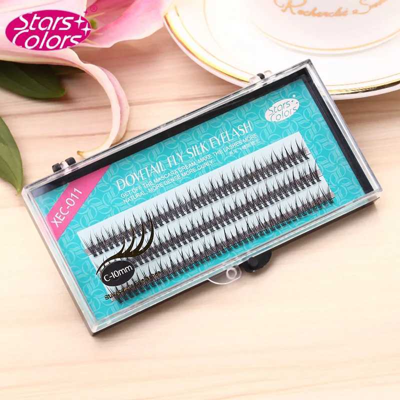 120 Bundles/Box Natural Fan Eyelashes High Quality Fish Tail Silk False Eye Lashes C Curl Dovetail Fly Eyelash Extension Makeup z250526ZEF8