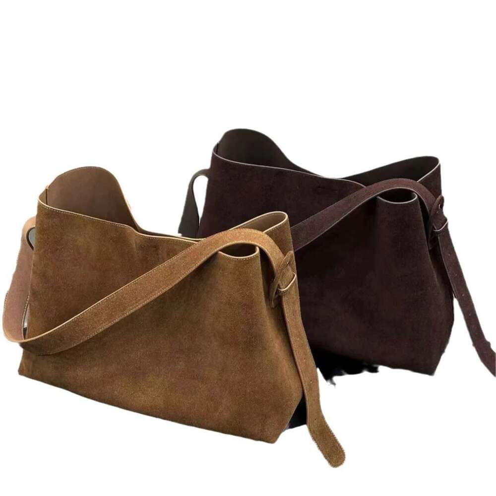 Genuine Leather Maillard Women S Matte Cowhide Commuting Shoulder Underarm Large Capacity Tote Bag Gift bag