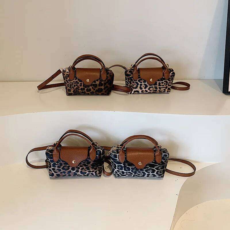 Fashion Leopard Pattern Handbag Casual Versatile Zipper Shoudler for Women Trendy All-match Crossbody Bag Women's Bags