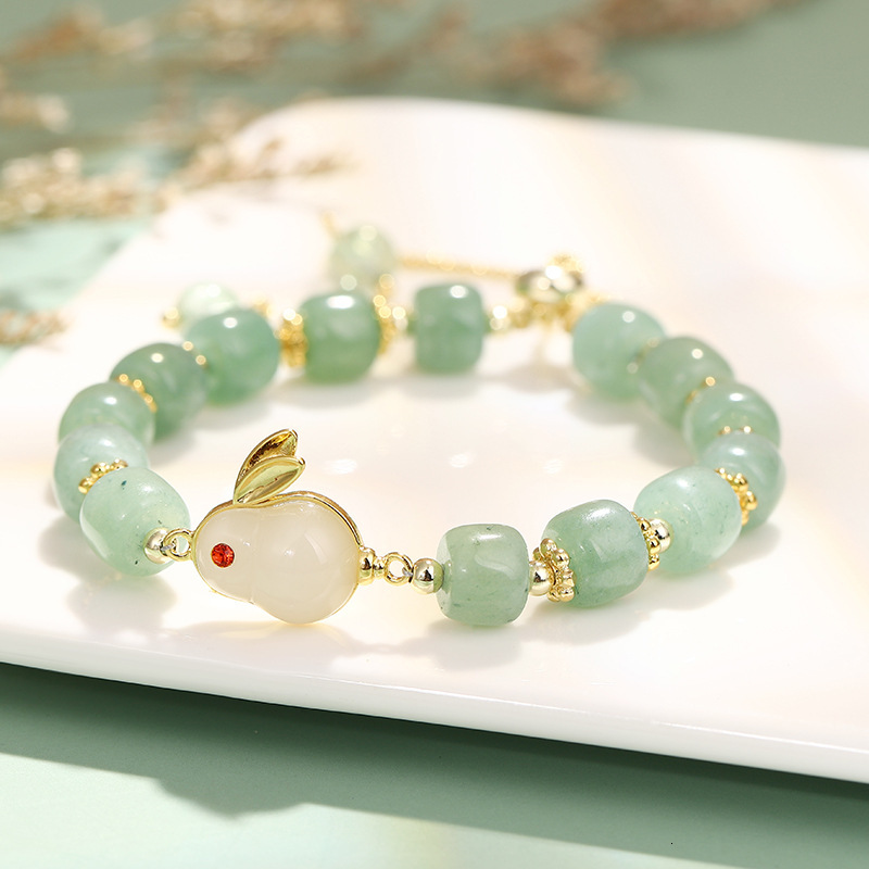 New Year of the Charm Mid-Autumn Festival Jade Rabbit Bracelet Light High grade Hand String Handwear
