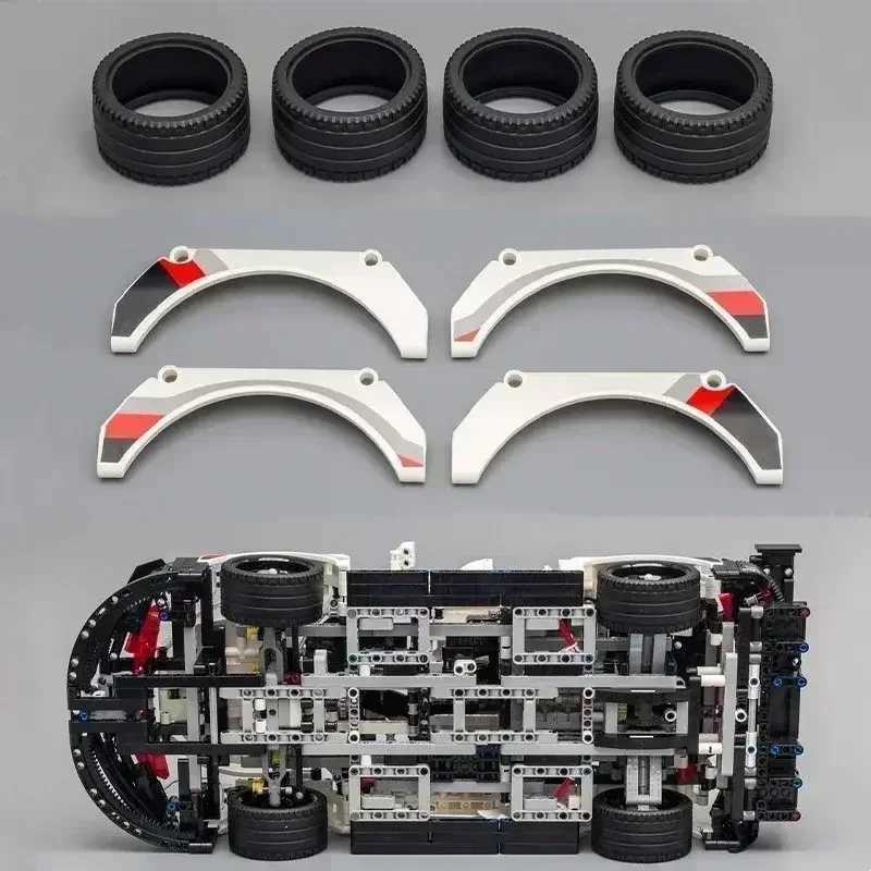 911Rsr 1580Pcs Technical Racing Building Blocks Electric Remote Control LED Lights Model Car MOC Bricks Birthday Adult Gift Toys M250526