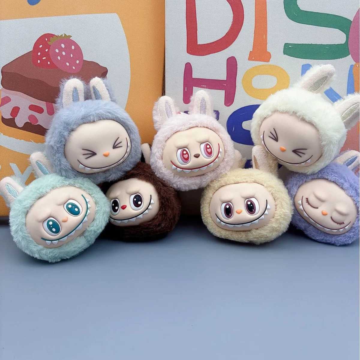 New Anime Labubu Sitting 2nd Generation Little Head Model Toy Cute Monster Replica Keychain Toy Birthday Gifts XJ250524