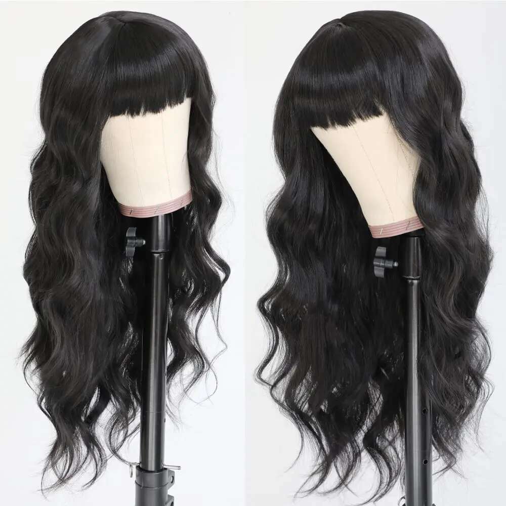 HAIRTIME Wholesale Wig Bang Wig,Cuticle Aligned Peruvian Human Wig, Virgin Hair Vendor Body Wave Wigs W