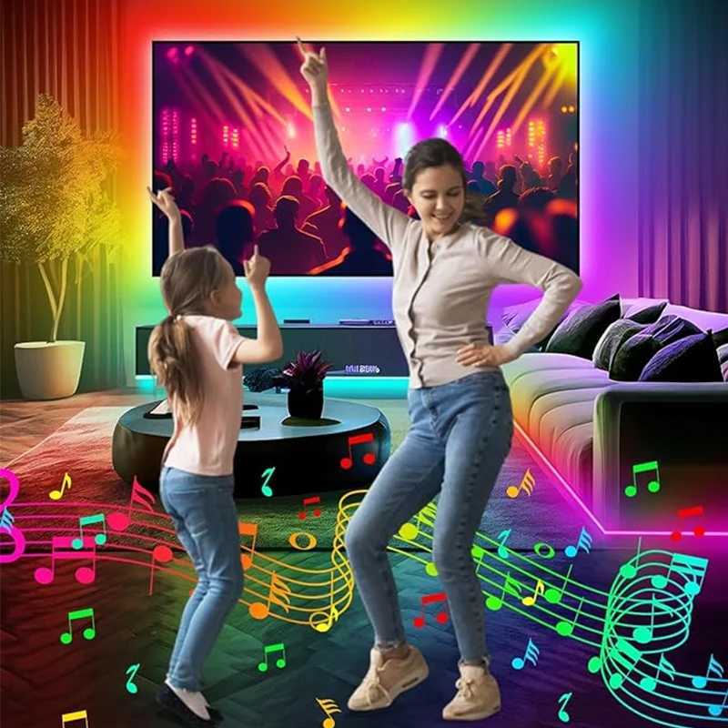 USB LED Strip Lights RGB LED Light Smart APP Control for TV Backlight Christmas Party Home Decor Lighting Ribbon Tape for Room W250526