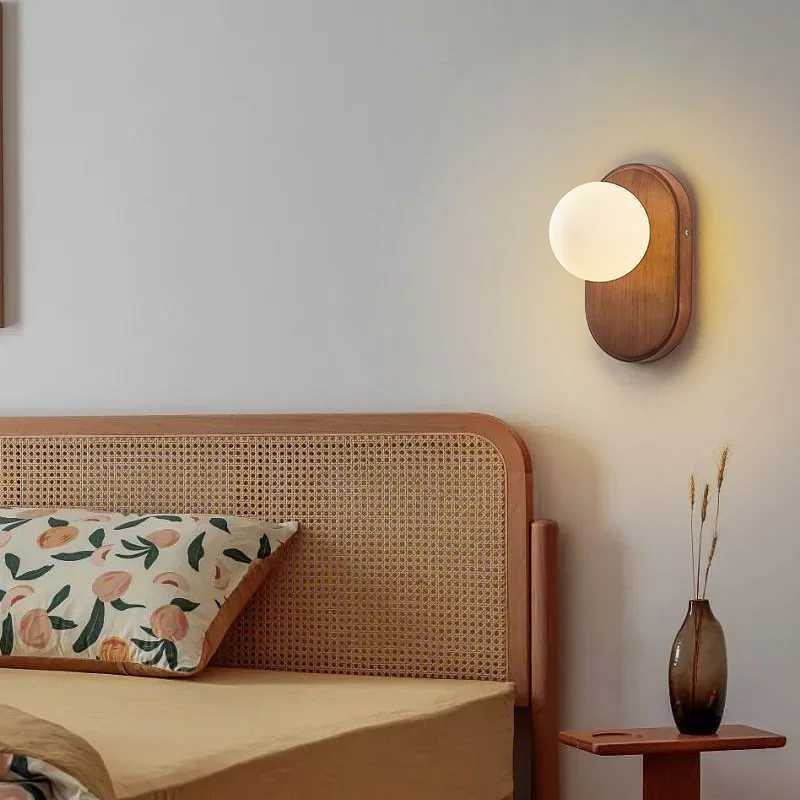 Minimalist Wall Lamps Indoor Nordic LED Wall Light Wood Wall Lighting For Living Room Bedroom Aisle Study Home Decorative FixtureXJ250526