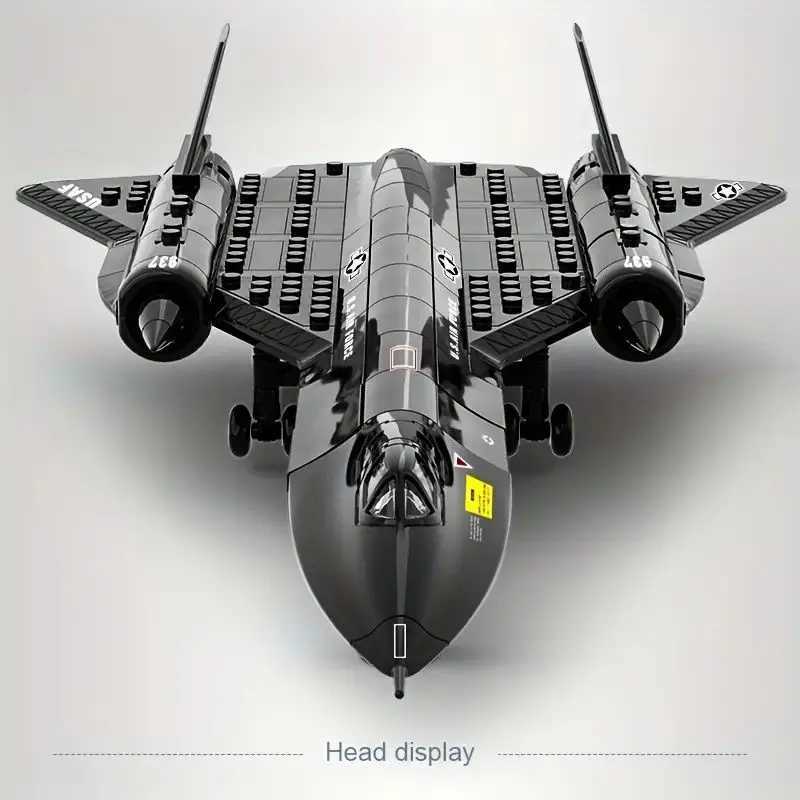 Military SR-71 Blackbird reconnaissance aircraft space building blocks small particle puzzle assembly toy M250526