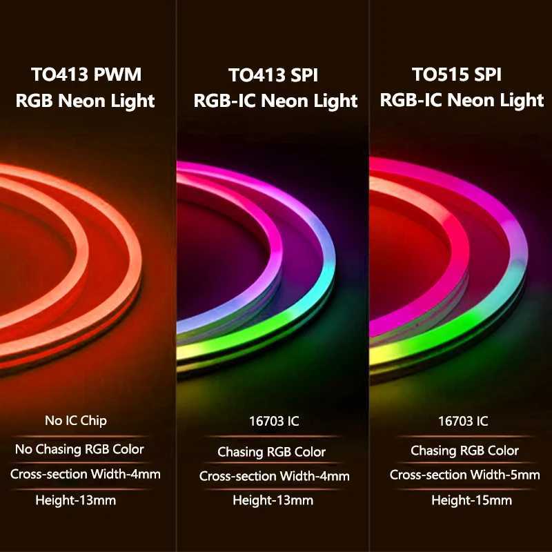 5m/30mRGB LED Neon Rope Lights Music Sync Control with App/Remote Color Change Waterproof Flexible Lamp Indoor Outdoor Hoom Deco W251112