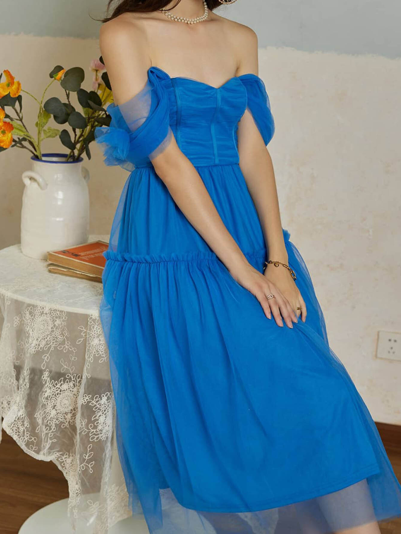 New Womens Dress Mesh Dress Princess Dress Sleeveless Mid Dress