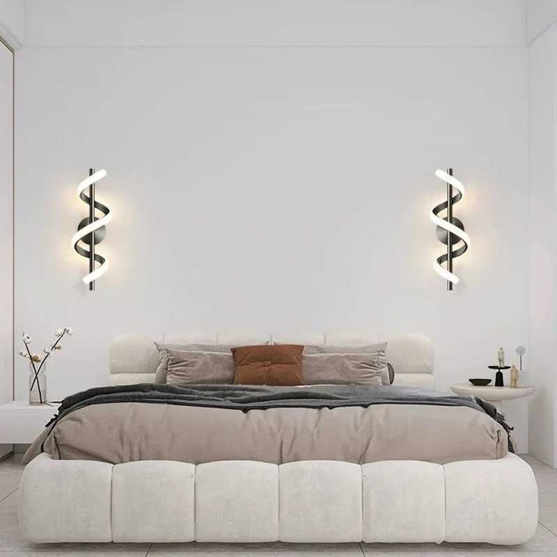 LED Wall Lamp Luxury Black White Gold Wall Decorative Lights For Bedroom Bedside Living Room Corridor Stairs Home Indoor SconcesXJ250526