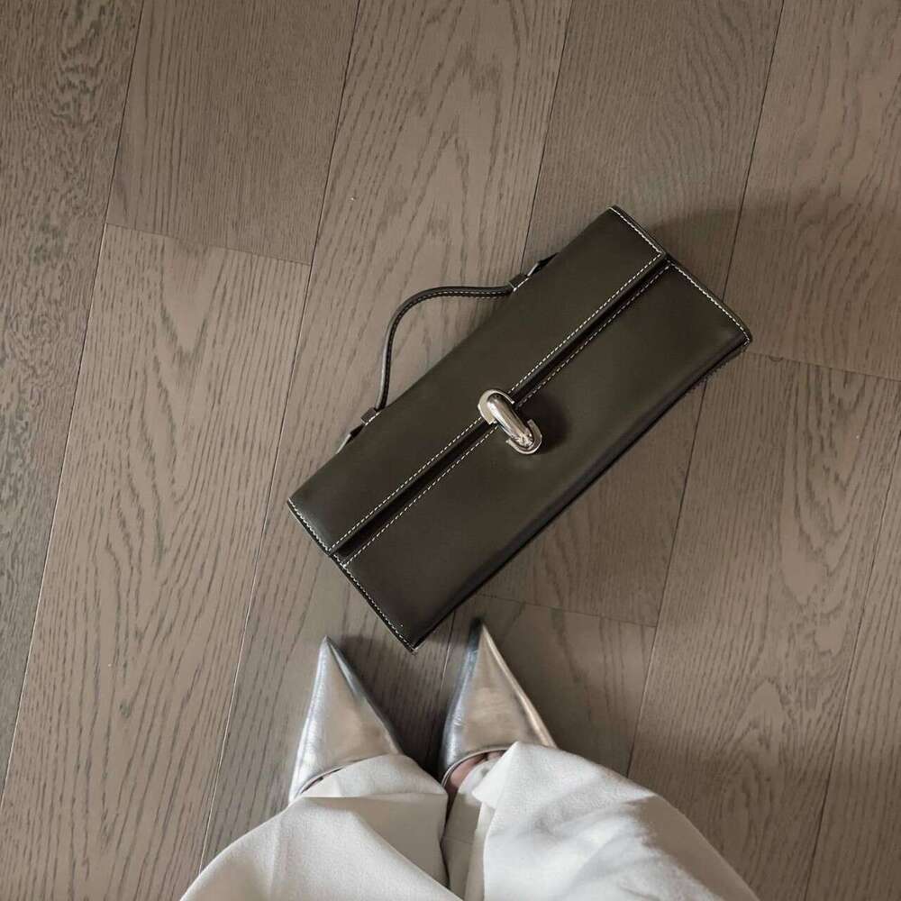 Women's Bags Designer Italian New Luxury Long Handbag Slim Niche Design Genuine Leather Women's Small Square Bag