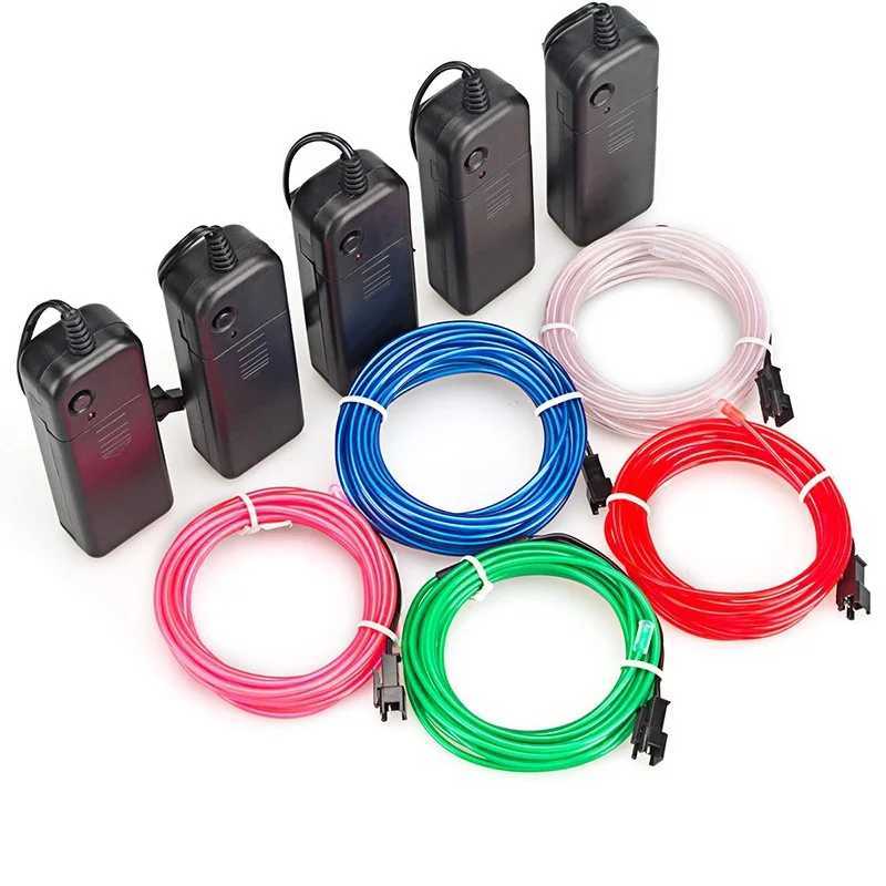 1m 3m 5m Glow EL Wire Neon Cable for Christmas Dance Party DIY Costumes Multicolor Illuminated Light AA Battery Lamp LED Strip W250526