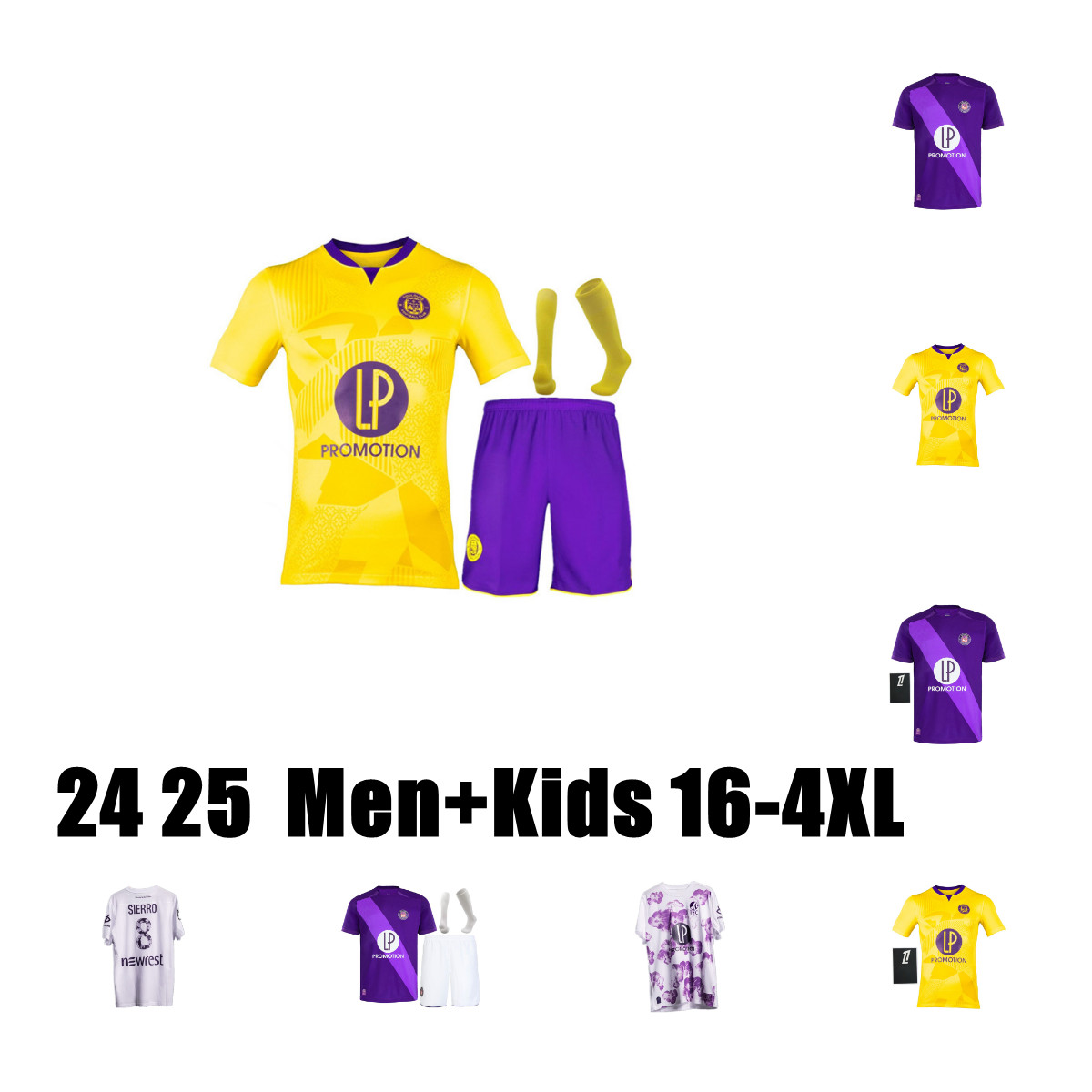 24 25 Club Toulouse Soccer Jerseys 21 Rafael Ratao 3 Zakaria Aboukhlal 5 Denis Genreau 12 Issiaga Sylla 9 Rhys Healey 27 Thijs Dallinga Football Shirt Kits White Purple