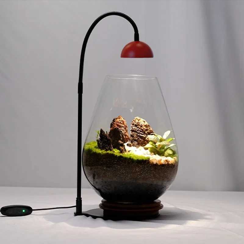 Indoor Plant Growth Lamp with Timer Full Spectrum Plant Lamp Small Plants Growth Light for Desktop Glass Plant TerrariumXJ250526