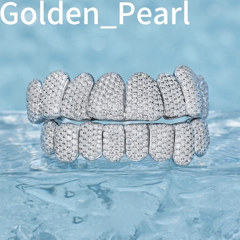 Custom Vvs White Moissanite Grillz Hip Hop Iced Out Diamond 10K 14K 18K Gold 925 Silver Custom Grillz for Teeth