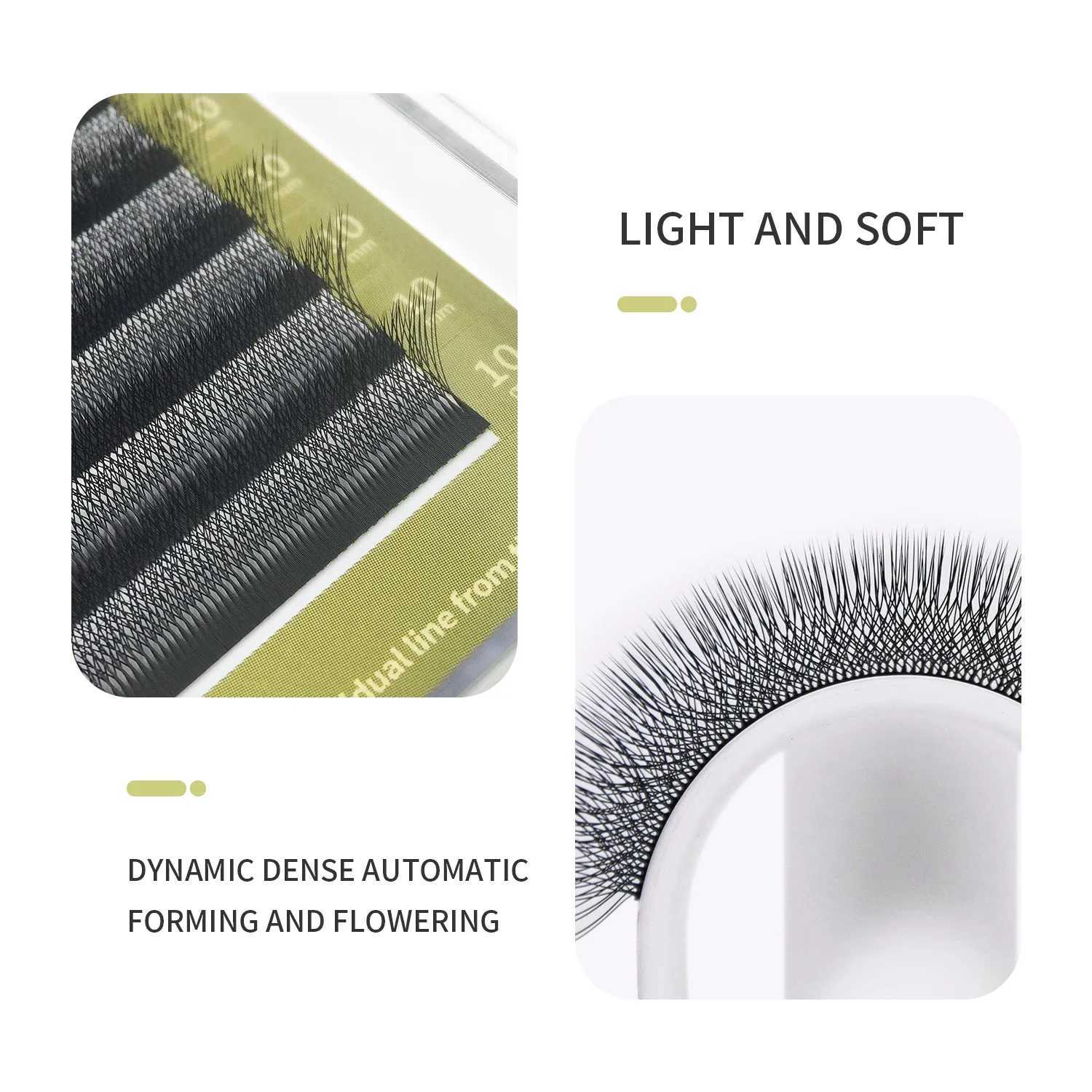 GLAMLASH 3D 4D 5D W Shaped Eyelash Lashes Easy Fan Eyelash Extensions Wholesales YY Premade Volume 12 Rows W Style Natural Soft z250526GNGQ