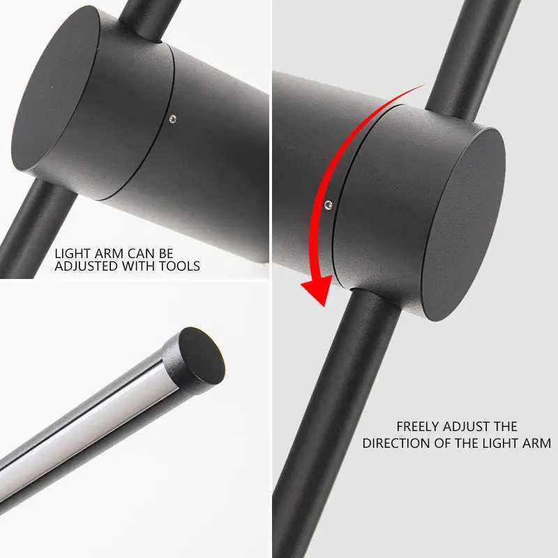 Black Copper LED Wall Lamps Wall Lights Decor for Sofa Background Bedroom 360 Rotation Indoor Lighting Fixtures LED Wall SconceXJ250526