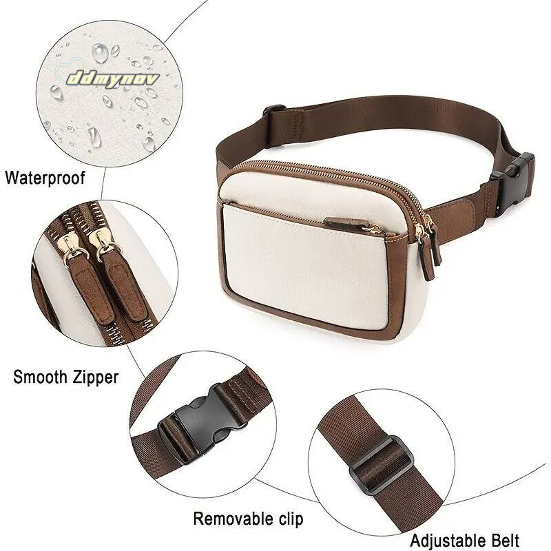 Belt Bags For Crossbody Waist Bag Adjustable Strap Vegan PU Leather Women Messenger Handbag ddmynov
