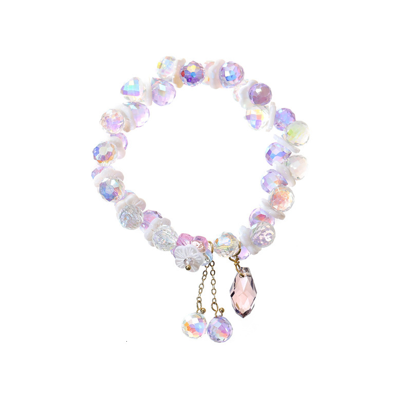 Summer Cool Crystal Bracelet Fashionable Women's Style Copper Accessories Pendant Elastic Adjustable Shell Fresh Handmade