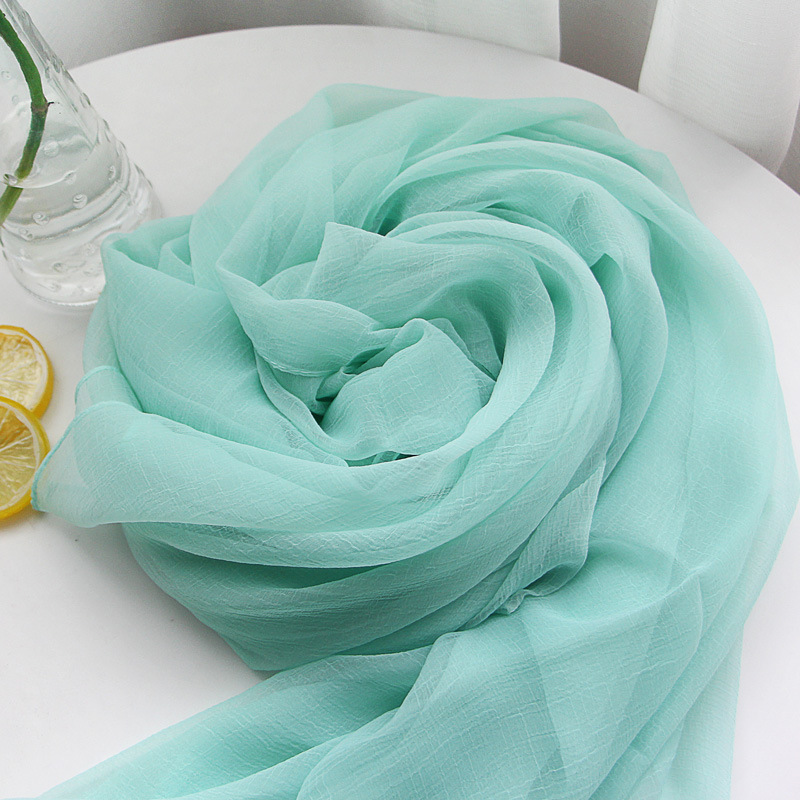 K839 New solid color crocodile wrinkled oversized silk scarf for women all-match beach towel travel scarf sunscreen shawl wholesale women