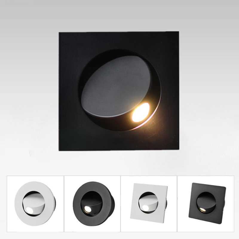 Modern LED Embedded Wall Lamp 3W 350 Rotation Bedside Sconce Bedroom Reading Hidden Decor Stair Wall Lighting Fixture AC85-265VXJ250526