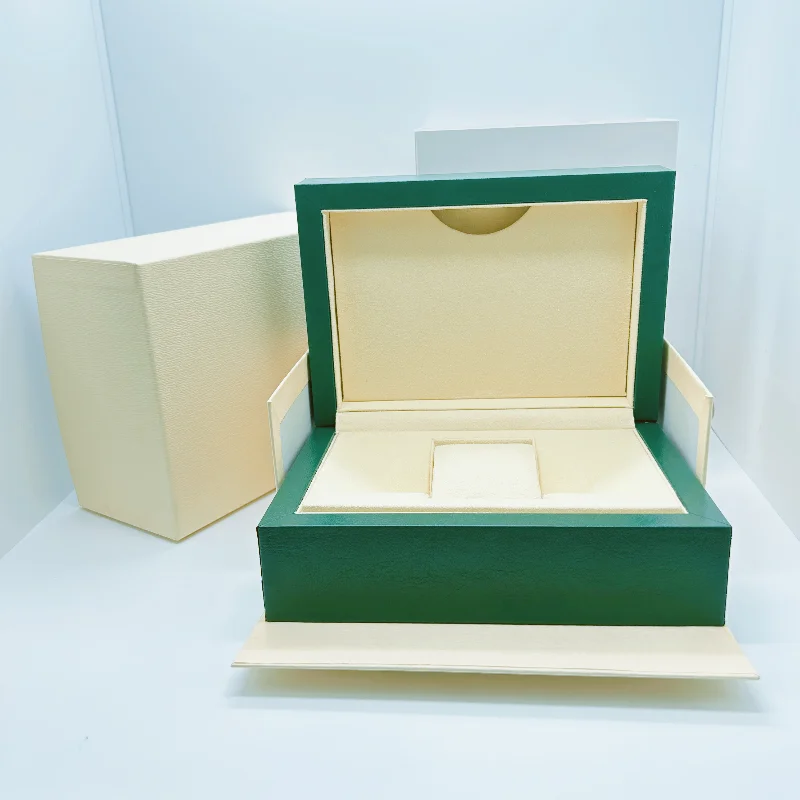 Top Green Wooden Single Watch Display Case Bracelet Storage Organiser Box for Valentine Day Birthday Microfiber flannel