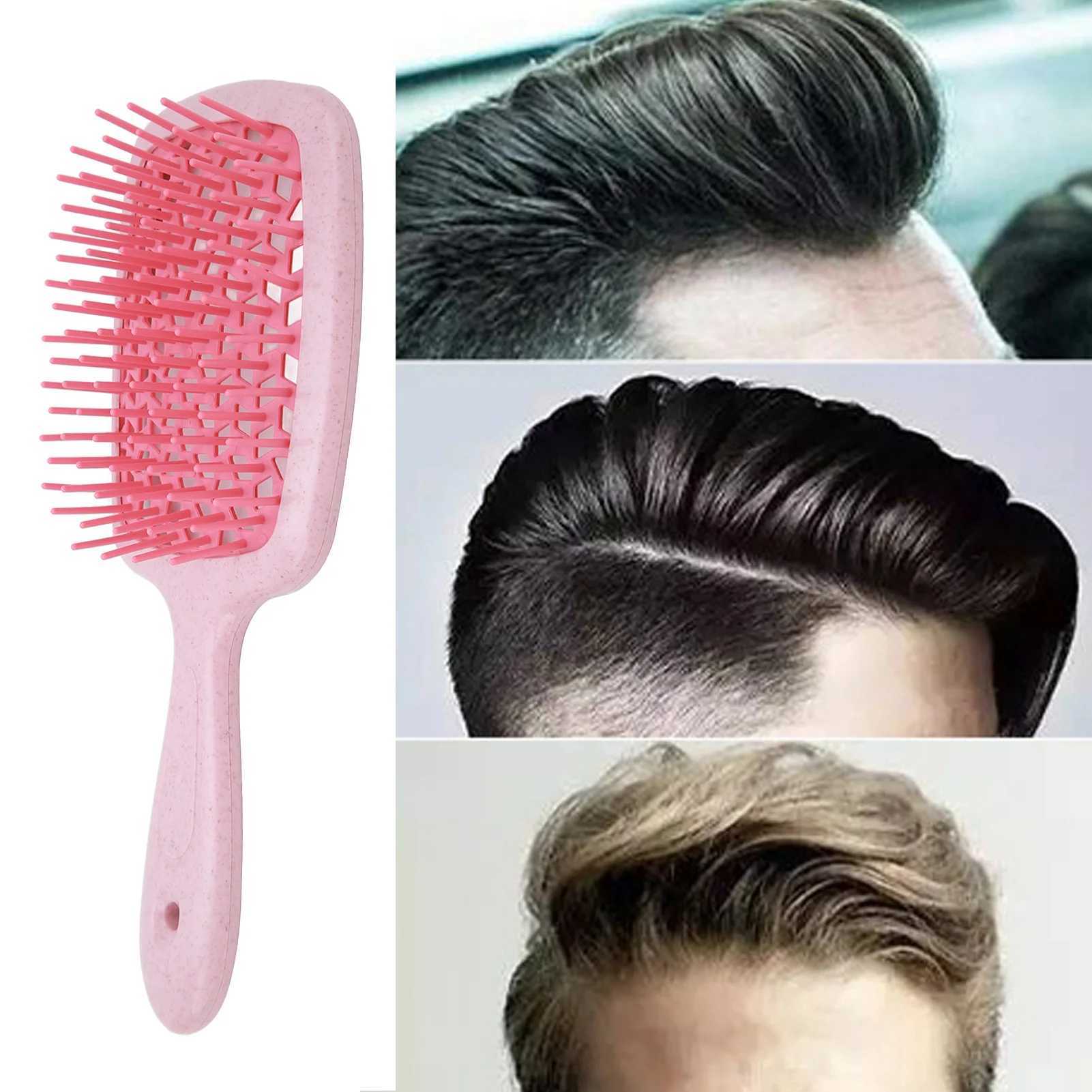 Curved Vent Hair Brush Scalp Massage Paddle Detangling Brush Styling Tool for Fast Blow Drying Pink R250526