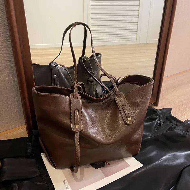 Large Capacity Women's Tote Bag Fashion Trend Leather Shoulder Bags Office Handbag