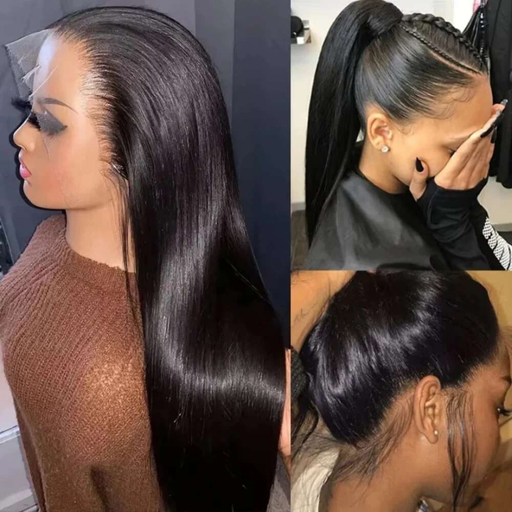 250Densit 13x6 Bone Straight HD Transparent Wigs Synthetic hair Brazilian 13x4 360 Full Lace Front Human Hair Wig For Women